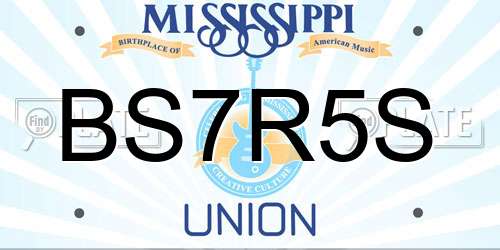 BS7R5S Mississippi License Plate