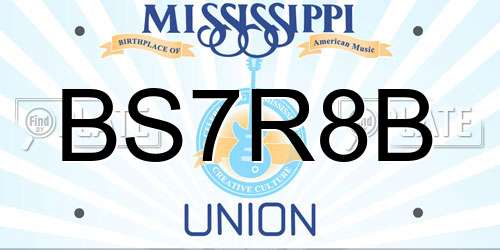 BS7R8B Mississippi License Plate