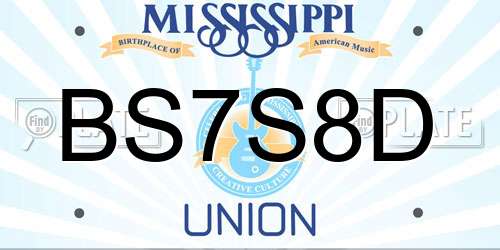 BS7S8D Mississippi License Plate