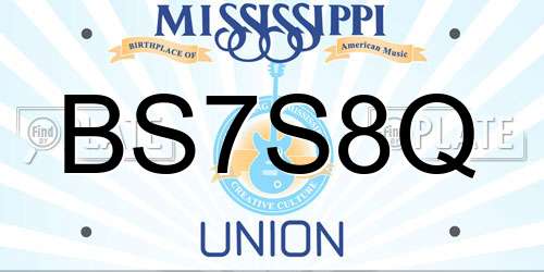 BS7S8Q Mississippi License Plate
