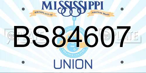 BS84607 Mississippi License Plate