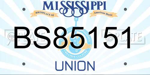 BS85151 Mississippi License Plate