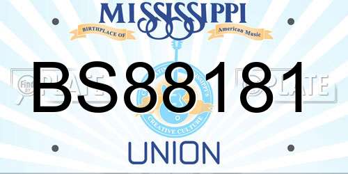 BS88181 Mississippi License Plate