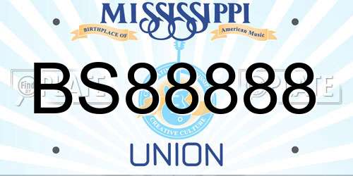 BS88888 Mississippi License Plate