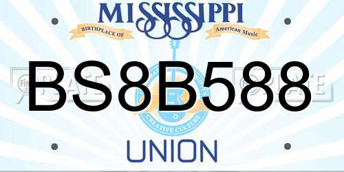 BS8B588 Mississippi License Plate