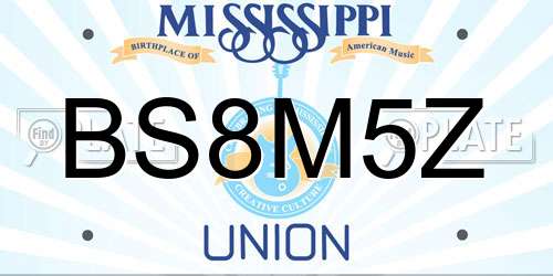 BS8M5Z Mississippi License Plate