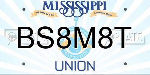 BS8M8T Mississippi License Plate