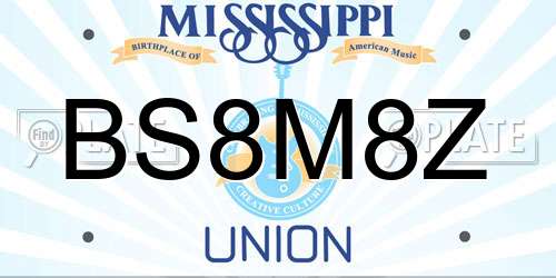BS8M8Z Mississippi License Plate