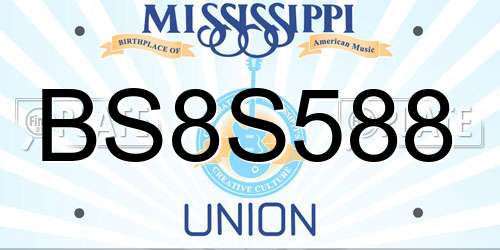 BS8S588 Mississippi License Plate