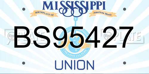 BS95427 Mississippi License Plate