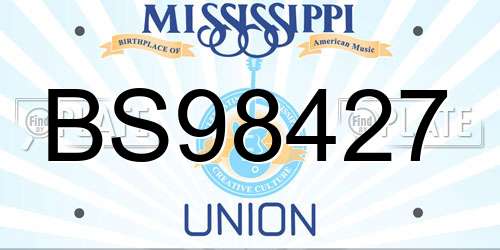 BS98427 Mississippi License Plate