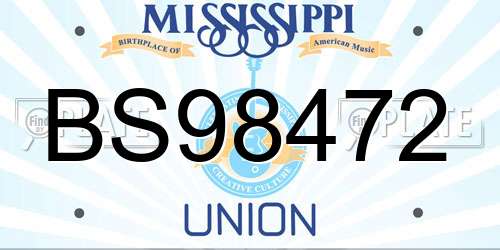 BS98472 Mississippi License Plate