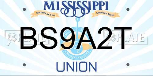 BS9A2T Mississippi License Plate