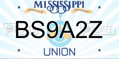 BS9A2Z Mississippi License Plate