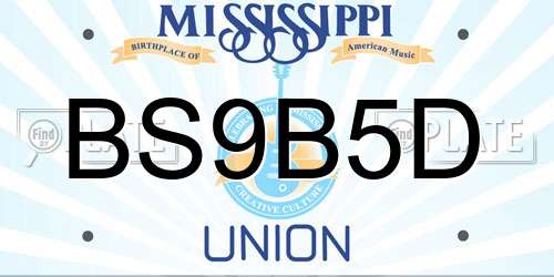 BS9B5D Mississippi License Plate