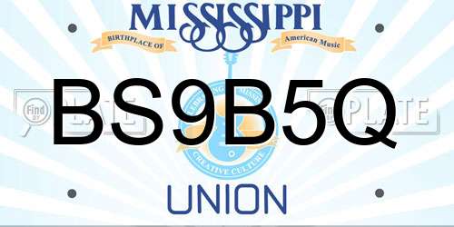BS9B5Q Mississippi License Plate