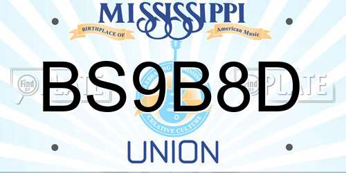 BS9B8D Mississippi License Plate