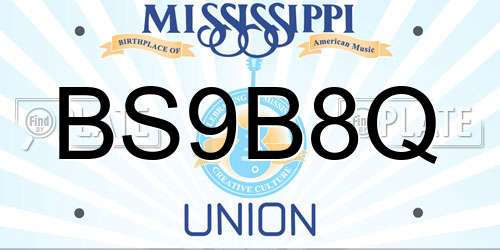 BS9B8Q Mississippi License Plate