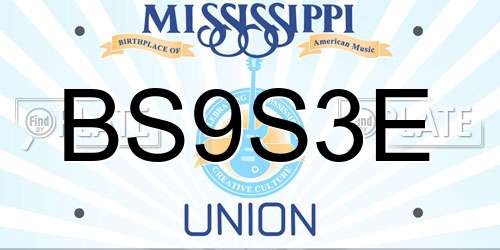BS9S3E Mississippi License Plate
