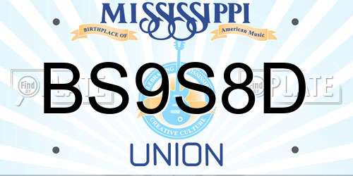 BS9S8D Mississippi License Plate