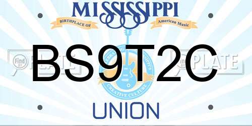BS9T2C Mississippi License Plate