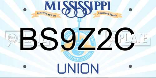 BS9Z2C Mississippi License Plate