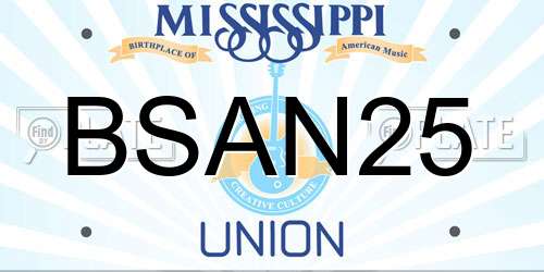 BSAN25 Mississippi License Plate