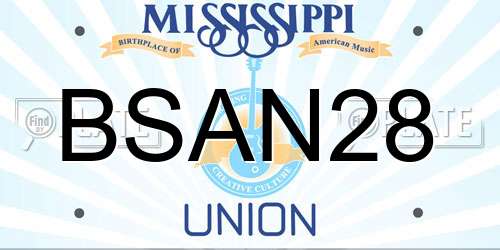 BSAN28 Mississippi License Plate