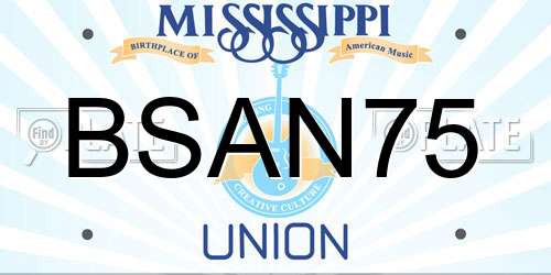 BSAN75 Mississippi License Plate