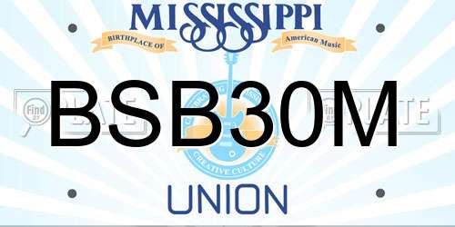 BSB30M Mississippi License Plate