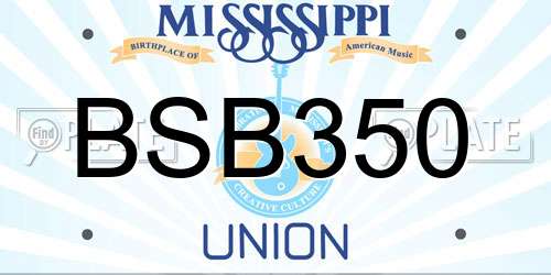 BSB350 Mississippi License Plate