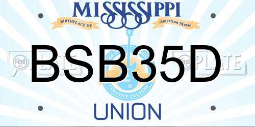 BSB35D Mississippi License Plate