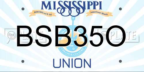 BSB35O Mississippi License Plate