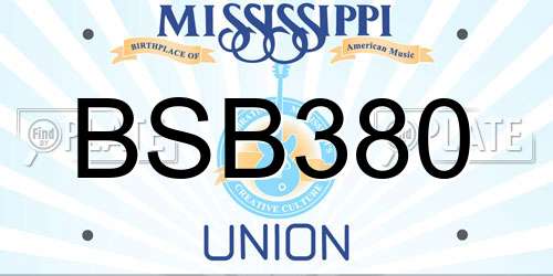BSB380 Mississippi License Plate