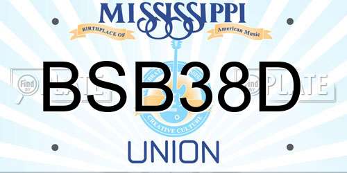 BSB38D Mississippi License Plate