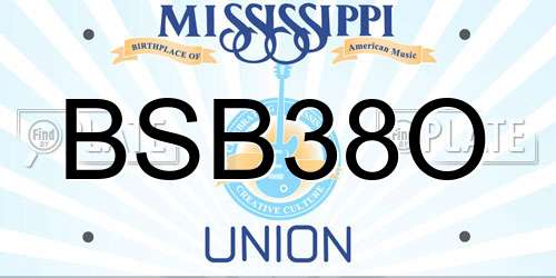 BSB38O Mississippi License Plate