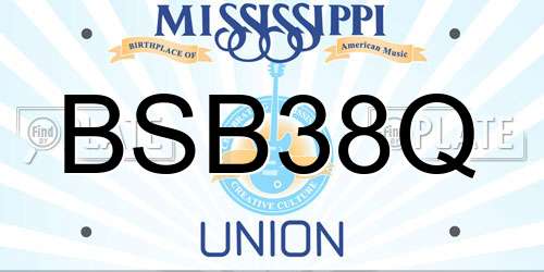 BSB38Q Mississippi License Plate