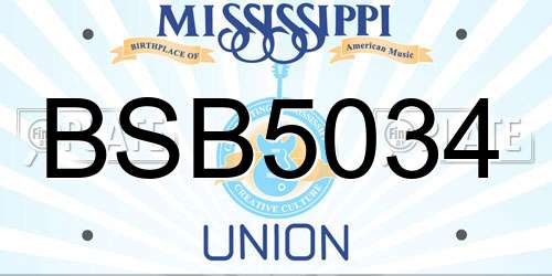 BSB5034 Mississippi License Plate