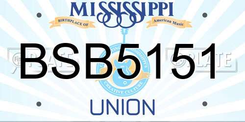 BSB5151 Mississippi License Plate