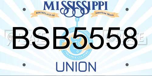 BSB5558 Mississippi License Plate