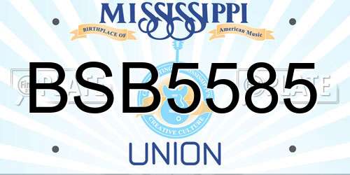 BSB5585 Mississippi License Plate