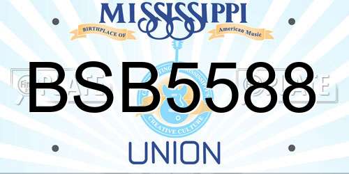 BSB5588 Mississippi License Plate