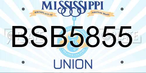 BSB5855 Mississippi License Plate