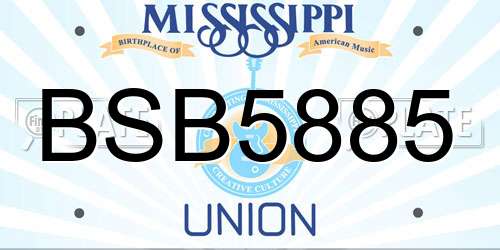 BSB5885 Mississippi License Plate