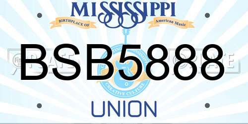 BSB5888 Mississippi License Plate