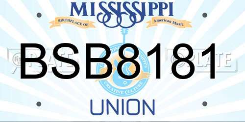 BSB8181 Mississippi License Plate