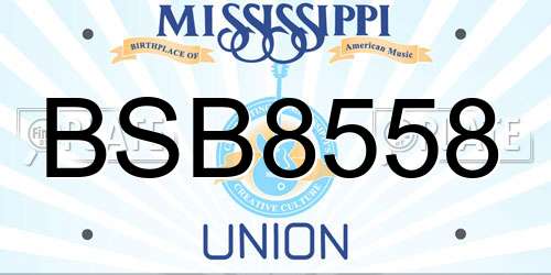 BSB8558 Mississippi License Plate