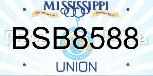 BSB8588 Mississippi License Plate