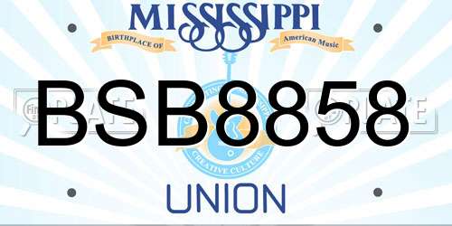 BSB8858 Mississippi License Plate