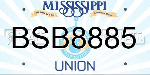 BSB8885 Mississippi License Plate